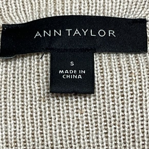 Ann Taylor Oversized Camel Tan/ Cream Cardigan Jacket w/ Pockets & Zipper-Small - Picture 10 of 12